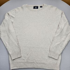 Vintage Mens World Island Silk/Cashmere Blend Sweater Medium Cream Knit